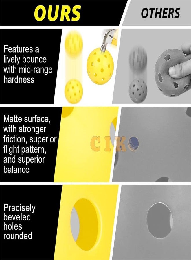 Ciko Pickleball Paddle Set | Wood Surface | 4 Pickle Ball Balls|Paddle Cover Bag| Cushion Comfort Handle Grip | Durable Pickleball Paddle | Outdoor Game (1 Yellow Ball) - Image 5