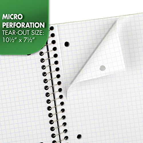 Mead Spiral Notebook, 1 Subject, Graph Ruled Paper, 7-1/2" x 10-1/2", 100 Sheets, Blue (05676AY7) - Image 4