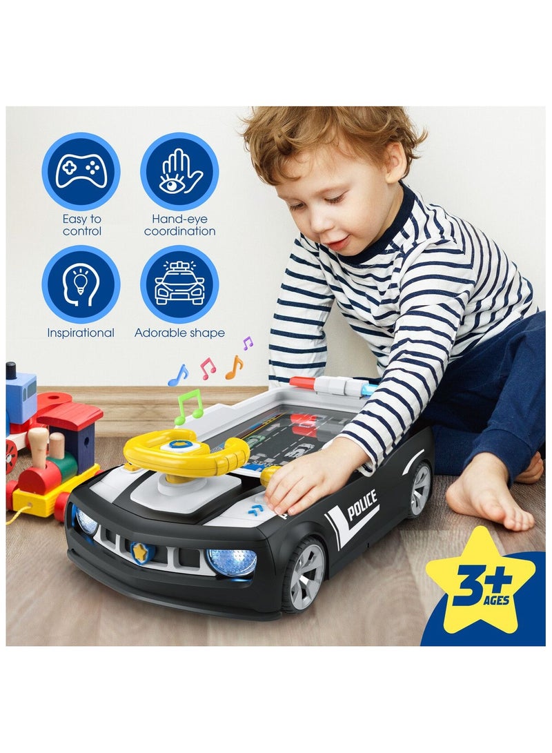 Kids Steering Wheel Toy, Police Car Model, Driving Racing Toy, Children's Vehicle, Adventure, Education, Multi-color Sound Simulation  - Image 2
