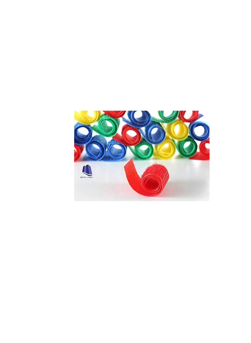 Loquat 30PCS Multi-Color Cable Management, Hook and Loop Reusable Fastening Wire Ties Cable Organizer, Self Gripping Cords Tape Strap for House Hold Appliance Cable Managment - Image 2