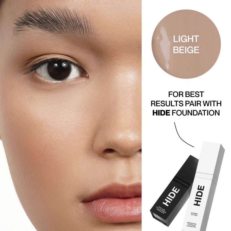 HIDE PREMIUM Liquid Foundation, Multi-Use Waterproof Foundation, Medium/Full Coverage Foundation, Shades for All Skin Types (See Shade Finder), Light Beige, 1 fl oz - Image 5
