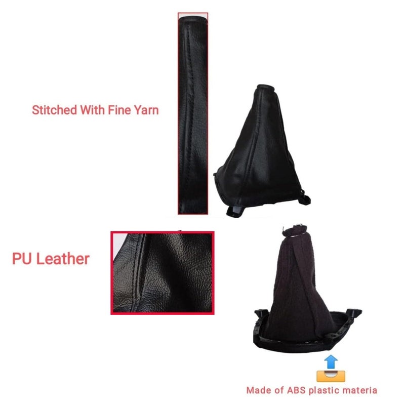 STYCARO-Black Pu Leather Gear Shift Lever Cover Boot Antique Finish (i10 IST GEN (2007-2014)) - Image 4
