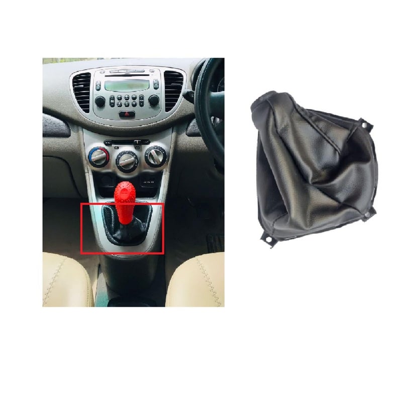 STYCARO-Black Pu Leather Gear Shift Lever Cover Boot Antique Finish (i10 IST GEN (2007-2014)) - Image 3