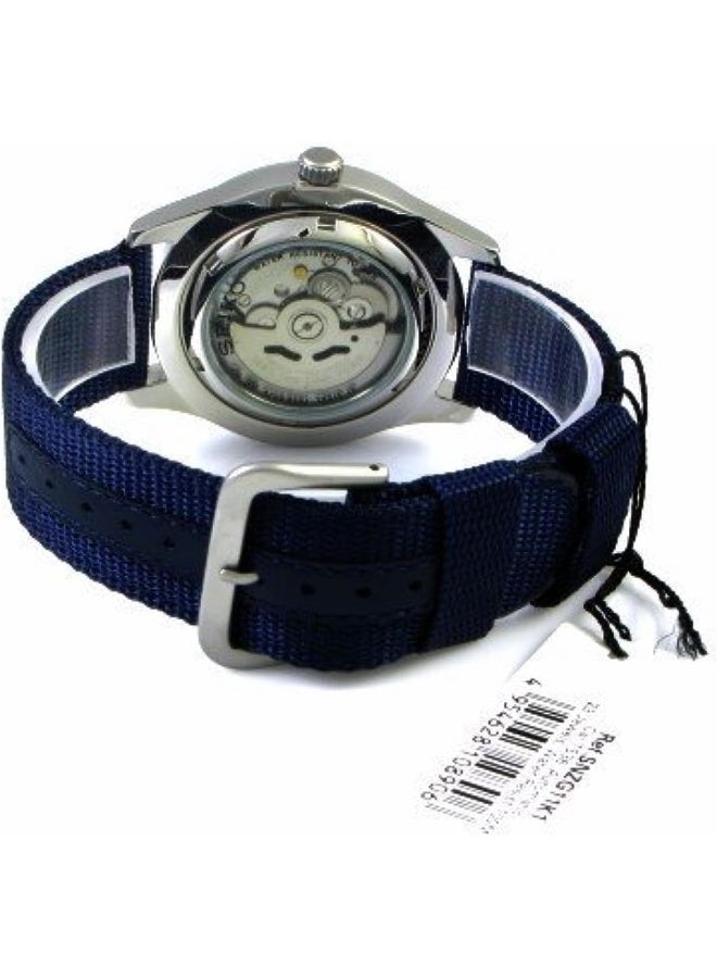 Seiko سايكو ساعة أوتوماتيكية للرجال، عرض تناظري وحزام قماشي SNZG11K1، أزرق وفضي - Image 5