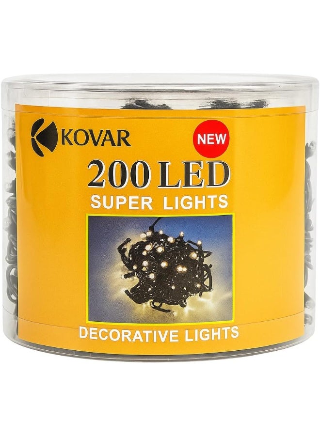 KOVAR LED String Lights, Black Wire, Indoor/Outdoor Decorative Lighting (200 LED) - Image 1