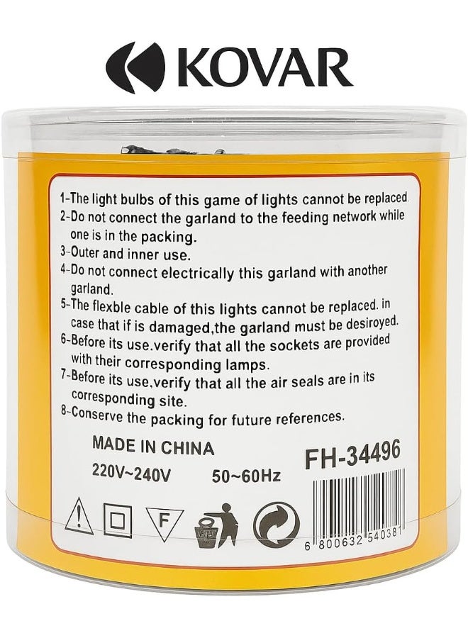 KOVAR LED String Lights, Black Wire, Indoor/Outdoor Decorative Lighting (200 LED) - Image 3