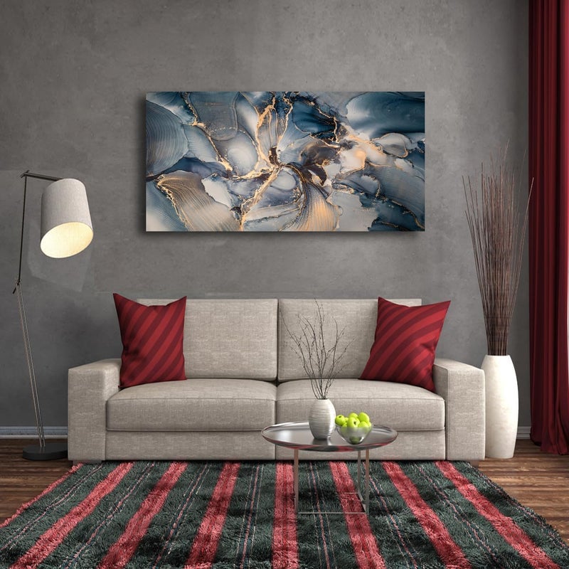 ARS Graphics ARS® Color Block Abstract Marble Grain Canvas Wall Art - 60 x 120 cm - Image 4