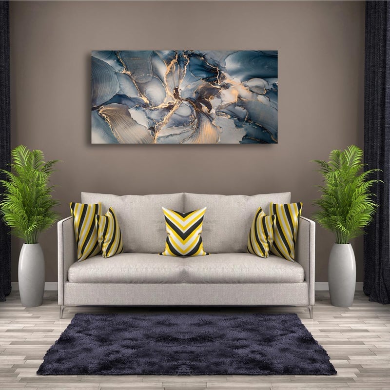 ARS Graphics ARS® Color Block Abstract Marble Grain Canvas Wall Art - 60 x 120 cm - Image 3