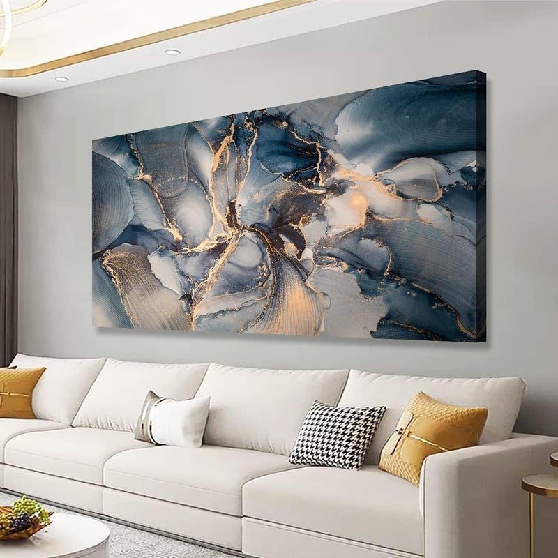 ARS Graphics ARS® Color Block Abstract Marble Grain Canvas Wall Art - 60 x 120 cm - Image 1