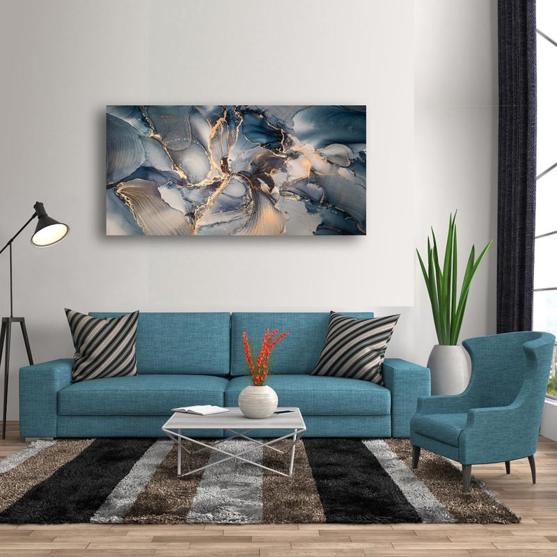 ARS Graphics ARS® Color Block Abstract Marble Grain Canvas Wall Art - 60 x 120 cm - Image 5
