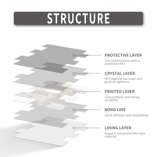 BSABSAQAA 10 Sheets Peel and Stick Backsplash for Kitchen 12"X12" Renter Friendly Backsplash Back Splash Adhesive Subway Wall for Bathroom Tile Sticker Off-White Marble （Not 3D Tile - Image 4