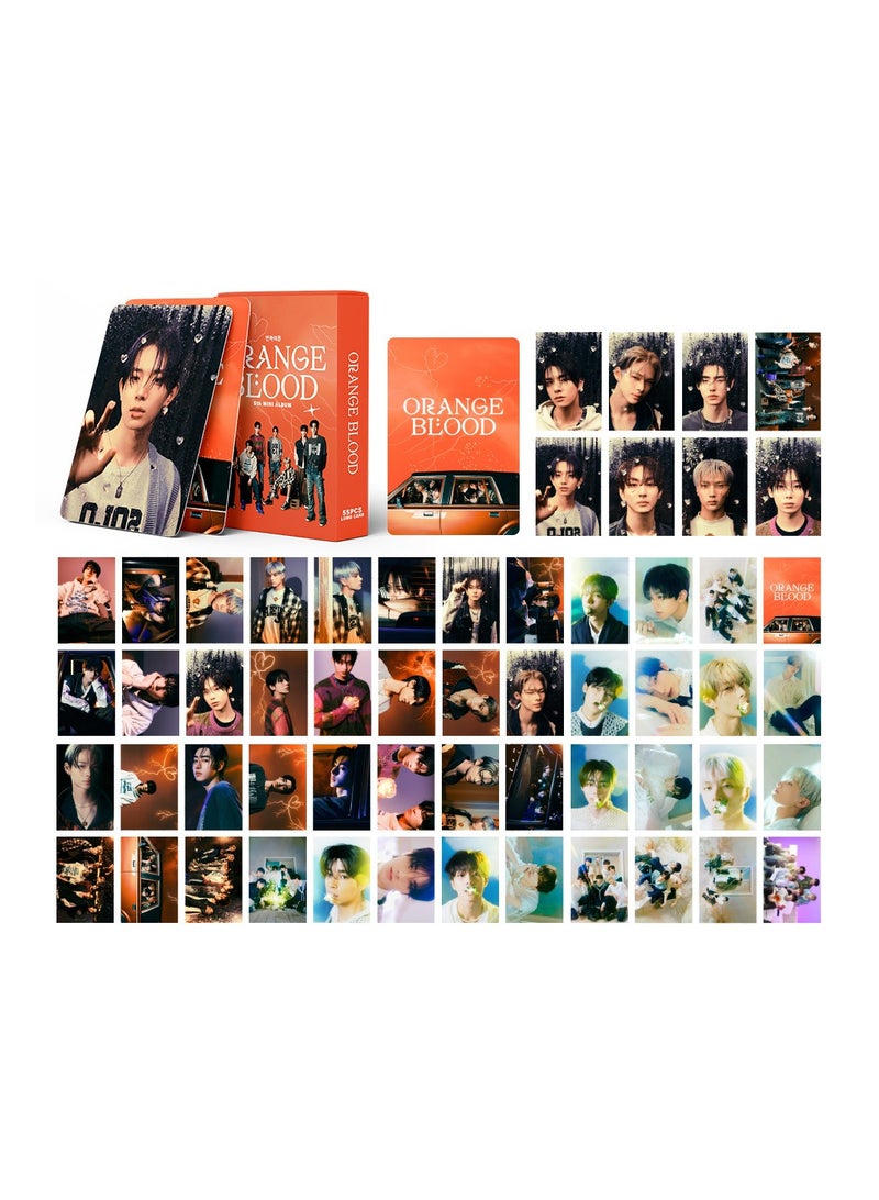 NIBEMINENT 55 Pcs Kpop Enhypen ORANGE Lomo Cards Card For Fans Collection Gifts - Image 1
