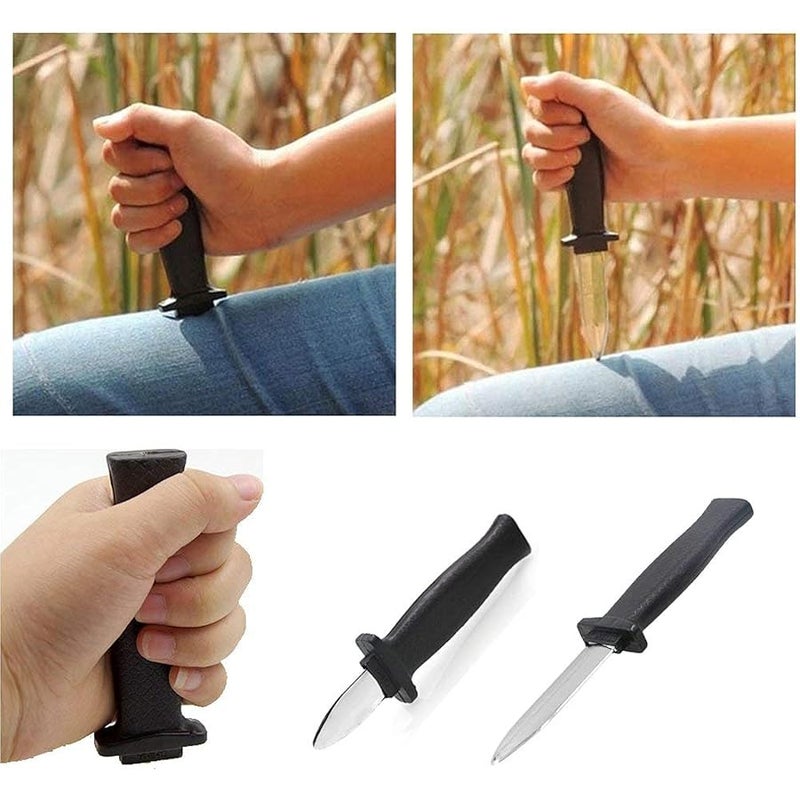 GUDVES Retractable Plastic Knife Prop Costume Disappearing Dagger Knife Fake Trick Gadget Toy For  Fools Day Party (3 PCS A) - Image 4