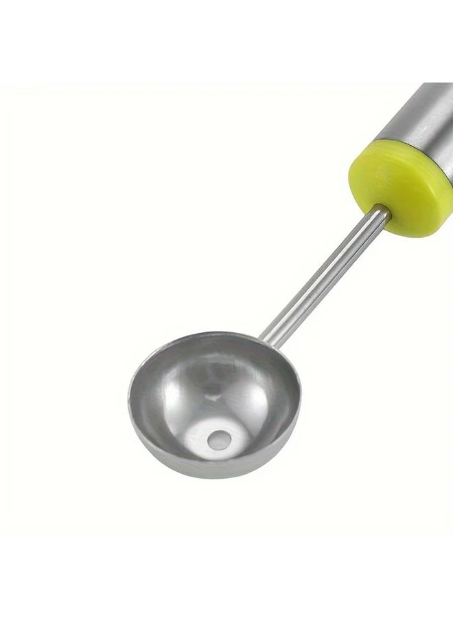 1pc Stainless Steel Watermelon Scoop Multi Functional Fruit Chopper Long Handle Ice Cream Scoop Metal For Baking Kitchen Decoration - Image 3