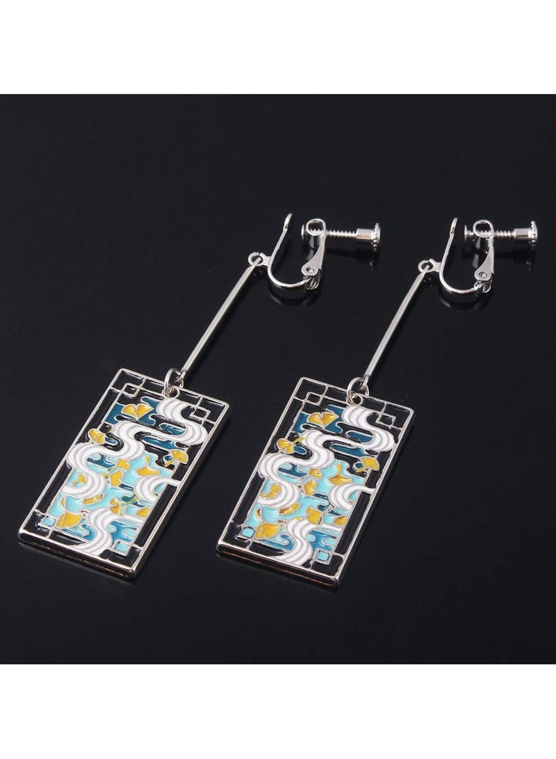 Anime Kamado Tanjiro Hanafuda Earrings - Kimetsu No Yaiba Hanafuda Earrings - Cosplay Accessories For Womens Girls  - Image 2