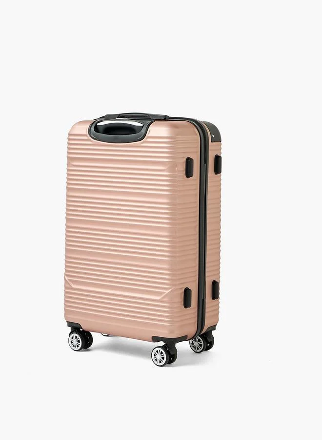 Wave ROSE GOLD Textured Hardcase Luggage Trolley With Retractable Handle - 28 Inches Check-In Bag  | Best Price UAE