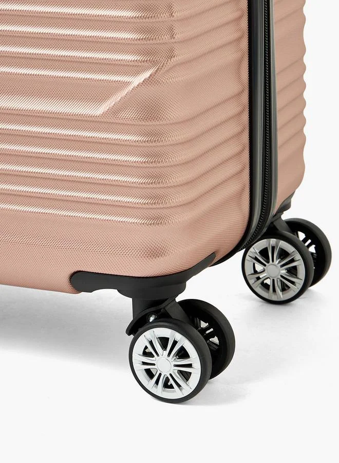 Wave ROSE GOLD Textured Hardcase Luggage Trolley With Retractable Handle - 28 Inches Check-In Bag  | Best Price UAE