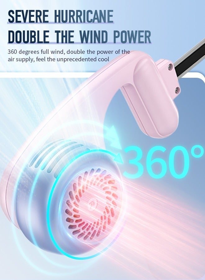 Dual Turbine Bladeless Neck Fan with 5 Levels Adjustable Speed, Rechargeable 360° Cooling Personal Fan with Type-C USB Charging Cable and 3H Work Time, Suitable for Office, Sports, Outdoor Cooling,  - Image 3