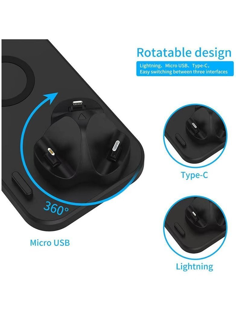 Y&D Wireless Charger, 6 in 1 Fast Charging Station for Apple Watch/AirPods Pro/iPhone Samsung - Image 2