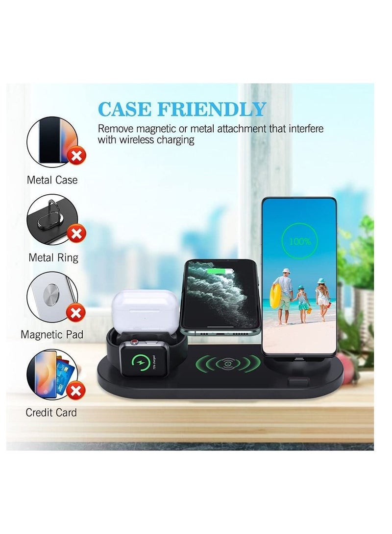Y&D Wireless Charger, 6 in 1 Fast Charging Station for Apple Watch/AirPods Pro/iPhone Samsung - Image 5