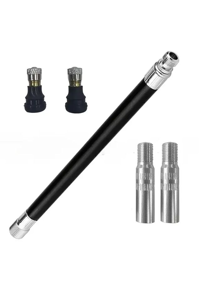 Black Rubber Scooter Pump Inflatable Extension Kit with Adaptors And Valves - Image 1