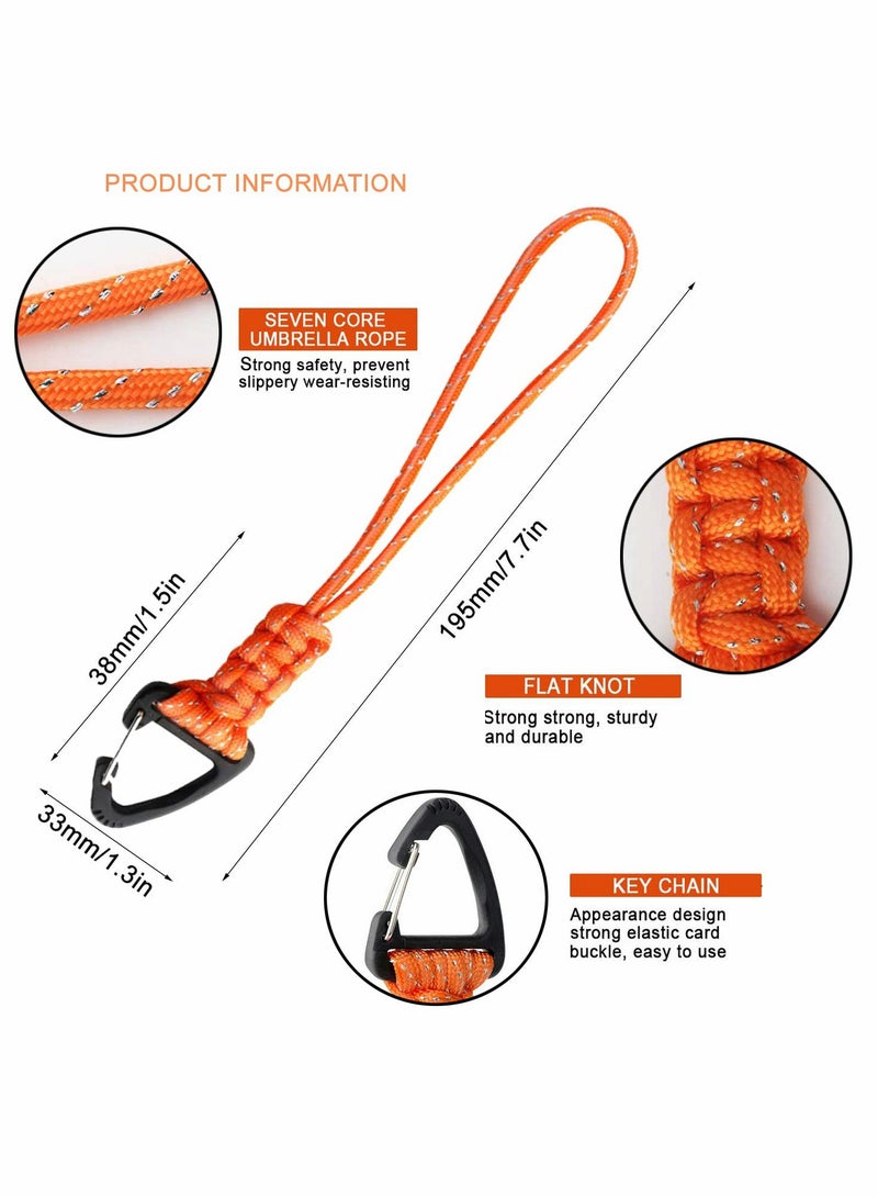 SYOSI Hand-Woven Triangle Hanging Buckles 5 Pieces Hand Ropes Straps Safety Key Chains Lanyard Anti-Drop Flashlight Ropes Backpack Bag Accessories - Image 4