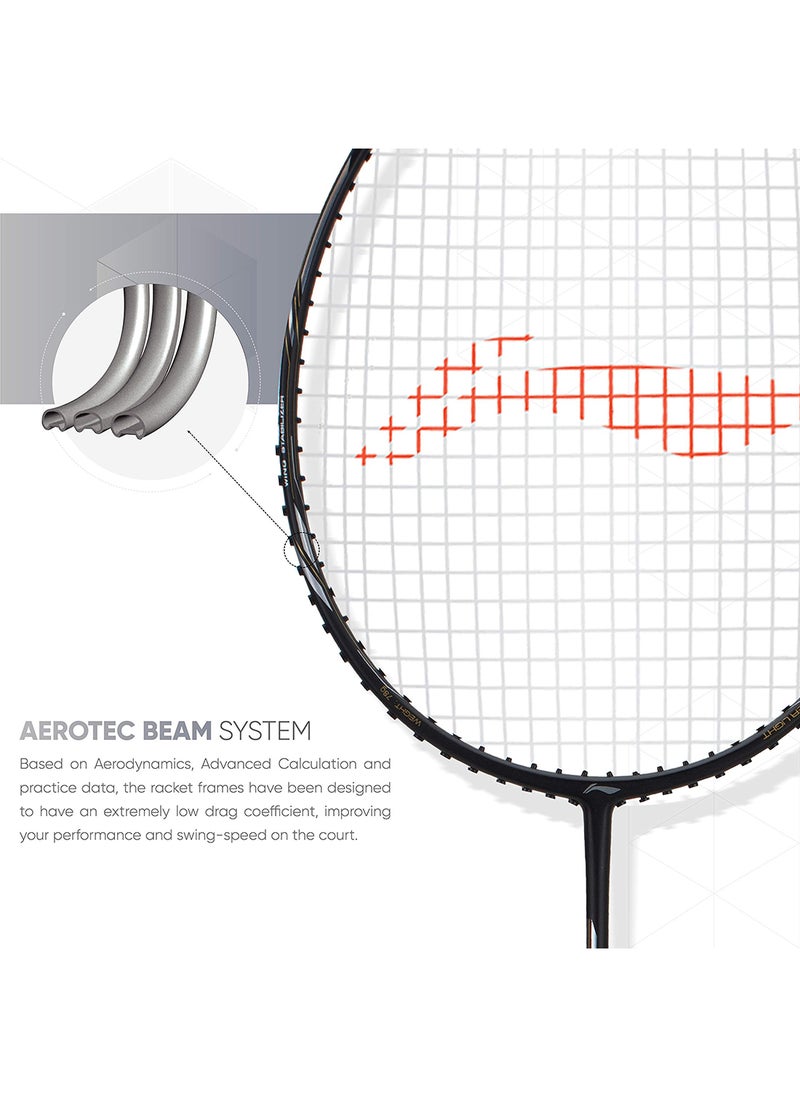 Li-Ning - Air Force G2 - 78 Carbon-Fiber Strung Badminton Racket with Full Racket Cover | For Intermediate Players | 78 grams |Maximum String Tension - 30lbs - Image 1