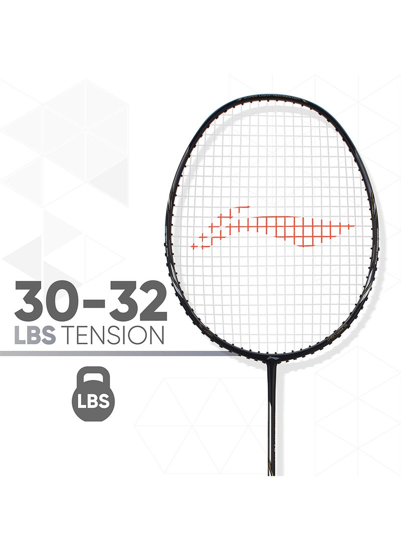 Li-Ning - Air Force G2 - 78 Carbon-Fiber Strung Badminton Racket with Full Racket Cover | For Intermediate Players | 78 grams |Maximum String Tension - 30lbs - Image 1