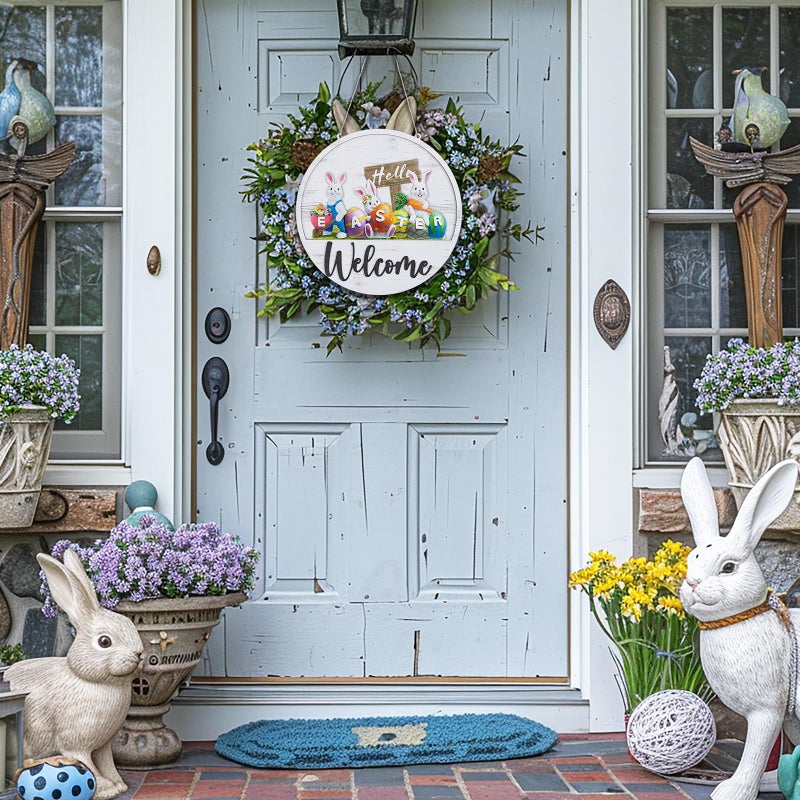 Walasis Welcome Sign for Front Door: 13pcs Interchangeable Spring Decor for Easter Outdoor Entrance - Housewarming Gifts for New Home Seasonal Wreaths Outdoor Holiday All Season Decorations - Image 4
