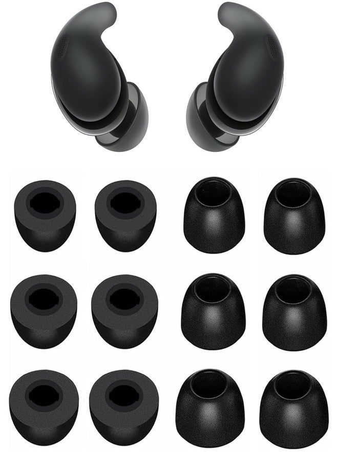 ALXCD Foam Eartips Compatible with Sony LinkBuds Fit Earbuds, S/M/L 3 Sizes 6 Pairs Soft Memory Foam Ear Tips Replacement Earbuds Tips, Compatible with Sony LinkBuds Fit 6 Pairs Black - Image 1