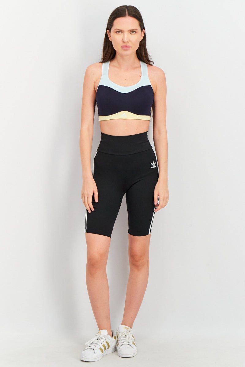 Adidas Women Brand Logo Padded Sports Bra, Navy - Image 3