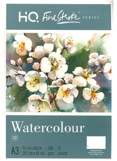 HQ A3 Size Finestroke Watercolour Painting Pad 12 Sheets 300gsm Thickness  - Image 1