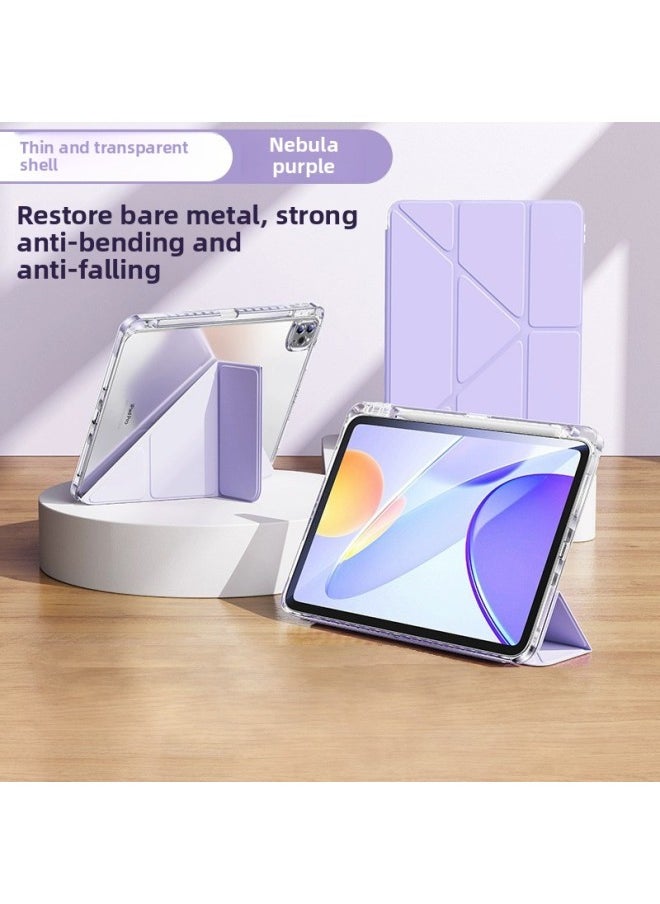 Generic - Special Risk For Ipad Protective Cover Air5 With Pen Slot Pro11 Shell 9th Generation 10.2 Inch Y-fold Anti-bending 8 Shell-Color:3+y Type Horizontal And Vertical N Angle [lavender Purple]-Applicable Models:Ipad Pro 2024 Version [ 11inch ] - Image 1