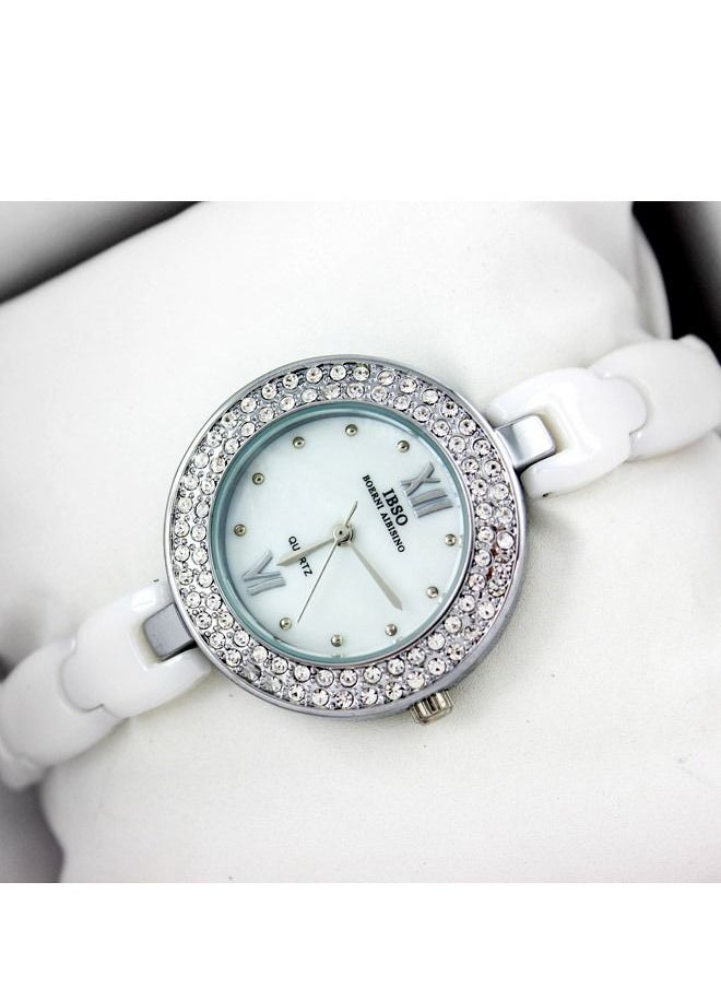 IBSO - IBSO Women's wristwatch - white ivory band - silvery Case, IBSO11 - Image 1