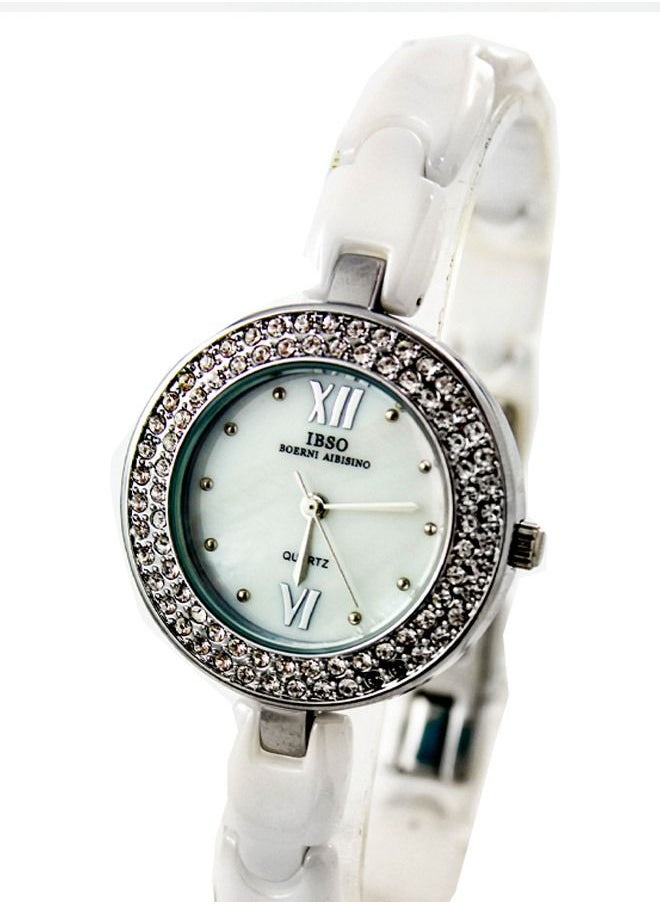 IBSO - IBSO Women's wristwatch - white ivory band - silvery Case, IBSO11 - Image 1