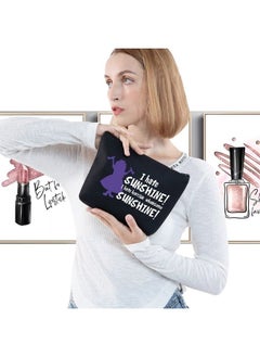 LEVLO Madam Mim Cosmetic Bag Sword Stone Movie Fans Gift I Hate Sunshine I Hate Horrible Whole Some Sunshine Makeup Zipper Pouch Bag For Women Girls (I Hate Sunshine Black)  - Image 3