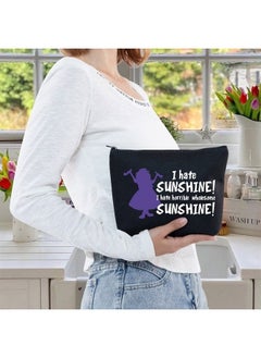 LEVLO Madam Mim Cosmetic Bag Sword Stone Movie Fans Gift I Hate Sunshine I Hate Horrible Whole Some Sunshine Makeup Zipper Pouch Bag For Women Girls (I Hate Sunshine Black)  - Image 5