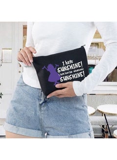 LEVLO Madam Mim Cosmetic Bag Sword Stone Movie Fans Gift I Hate Sunshine I Hate Horrible Whole Some Sunshine Makeup Zipper Pouch Bag For Women Girls (I Hate Sunshine Black)  - Image 4