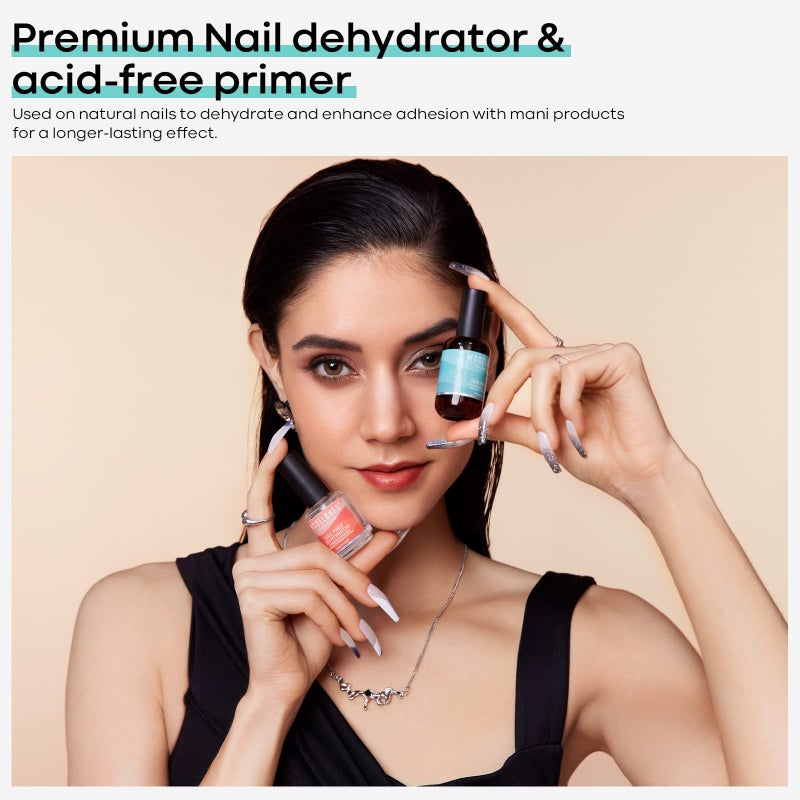 modelones 15 ml Nail Dehydrator and Primer, Acid Free Base Coat Natural Prep Dehydrate & Bond Primer Kit, Hema-Free Acrylic Nail Supplies - Image 5