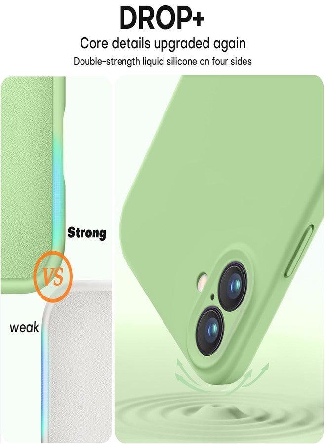 Vooii Compatible with iPhone 16 Case, Liquid Silicone Upgrade [Camera Protection] [Soft Anti-Scratch Microfiber Lining] Shockproof Phone Case for iPhone 16 6.1 inch - Matcha - Image 4