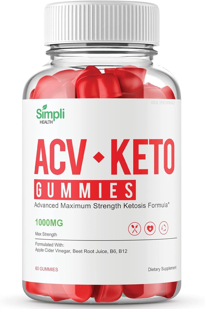 IDEAL PERFORMANCE Simpli Health ACV Keto  Gummies SimpliHealth ACV Keto Supplement Gummies  Maximum Strength Simpli ACV Gummys All Natural Support Advanced Formula SimpliACV Gummy Reviews 60 Gummies - Image 1