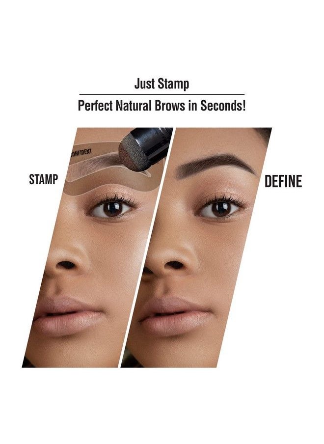 kiss new york Professional Instant Brow Stamp and Stencil Kit Powder Stamp Eyebrow Shaping Kit (Black Brown)  - Image 4