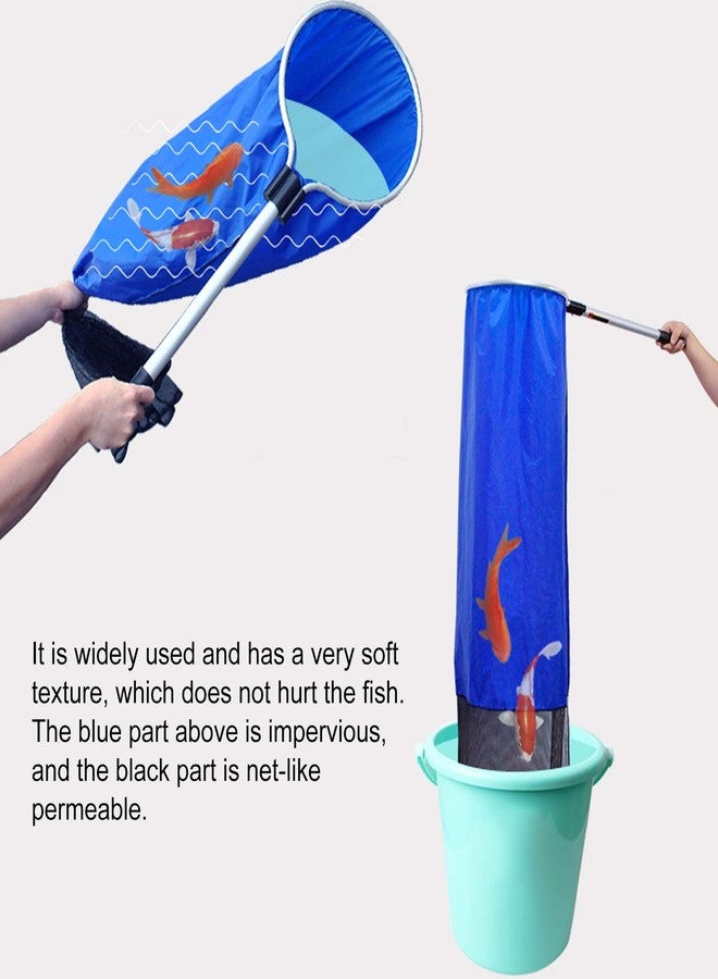 Zerodis Aquarium Fish Net, Soft Fish Transfer Net Long Koi Tansfer Mesh Basket with 20-inch Long Handle for Medium Large Fish Spawning, Breeding, Care & Transfer(Diameter 35CM) - Image 4