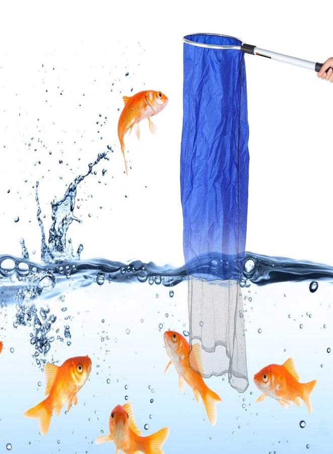 Zerodis Aquarium Fish Net, Soft Fish Transfer Net Long Koi Tansfer Mesh Basket with 20-inch Long Handle for Medium Large Fish Spawning, Breeding, Care & Transfer(Diameter 35CM) - Image 2