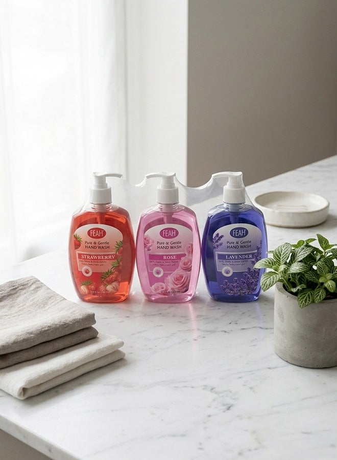 FEAH Liquid Hand Wash 500ML x3 Pack | Gentle Cleansing Hand Soap | Fresh Protection & Long-Lasting Fragrance | Suitable for All Skin Types - Image 4