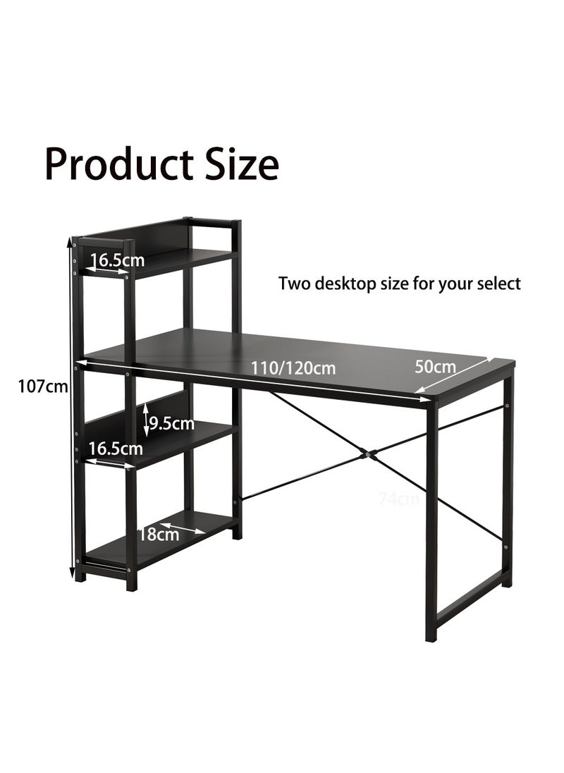 JANTENS - 4-layer Bookshelf Storage Study Desk Reversible Storage Layer  Office Table for home office, Computer desk for workstation - Image 1