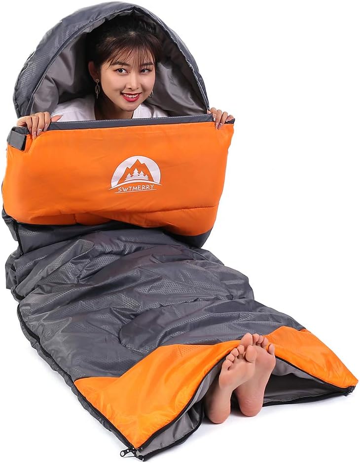 SWTMERRY Sleeping Bag 3 Seasons (Summer, Spring, Fall) Warm & Cool Weather - Lightweight,Waterproof Indoor & Outdoor Use for Kids, Teens & Adults for Hiking and Camping - Image 3