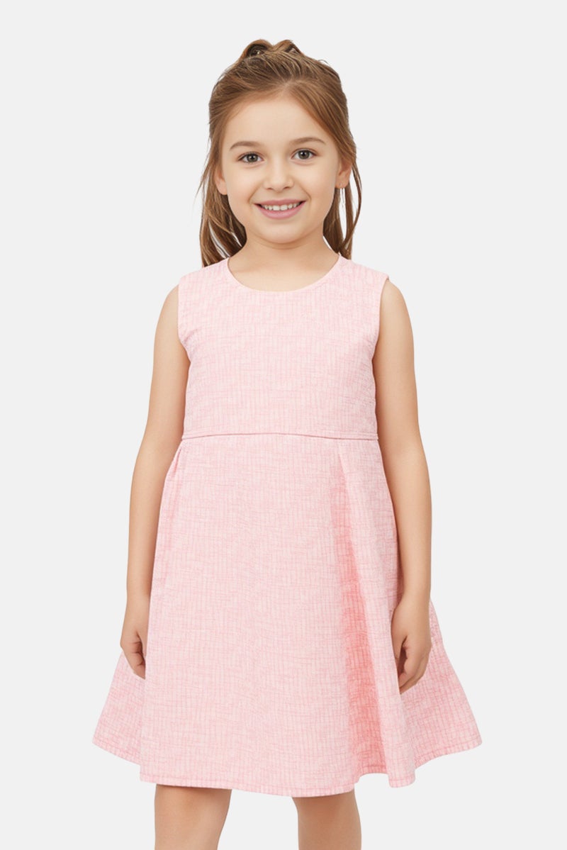 Hamleys Toddlers Girl Sleeveless Floral Print Dress, Pink - Image 1