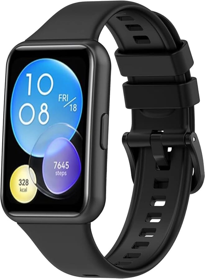 Next Next store Silicone Band Compatible with Huawei Watch Fit 2, Waterproof Breathable Silicone Sport Replacement Strap for Men Women, Replacement Strap for Huawei Watch Fit 2 (Black)