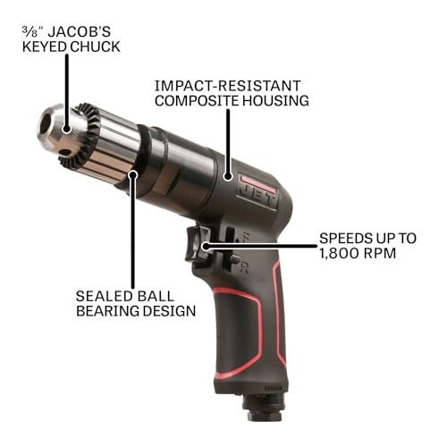 JET 38Inch Pneumatic Reversible Drill 1800 RPM JAT620 - Image 3